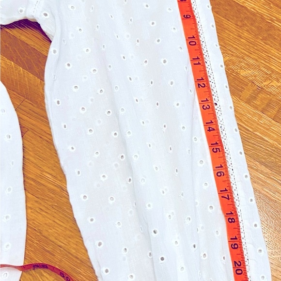 Talbots Women’s 2X White Eyelet Long-sleeve Collarless Top - Picture 12 of 12